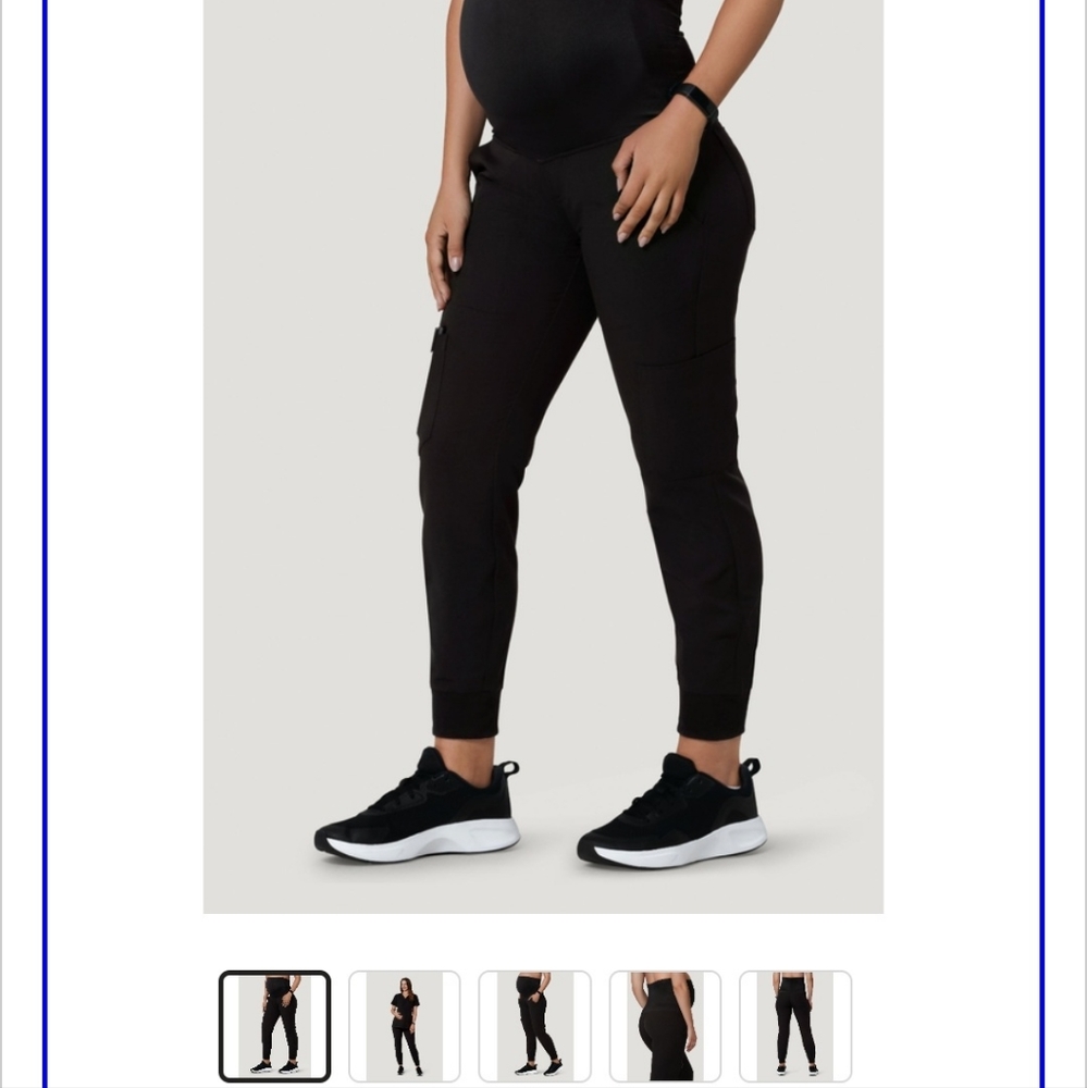 Mandala Maternity Scrub Joggers-black sz L